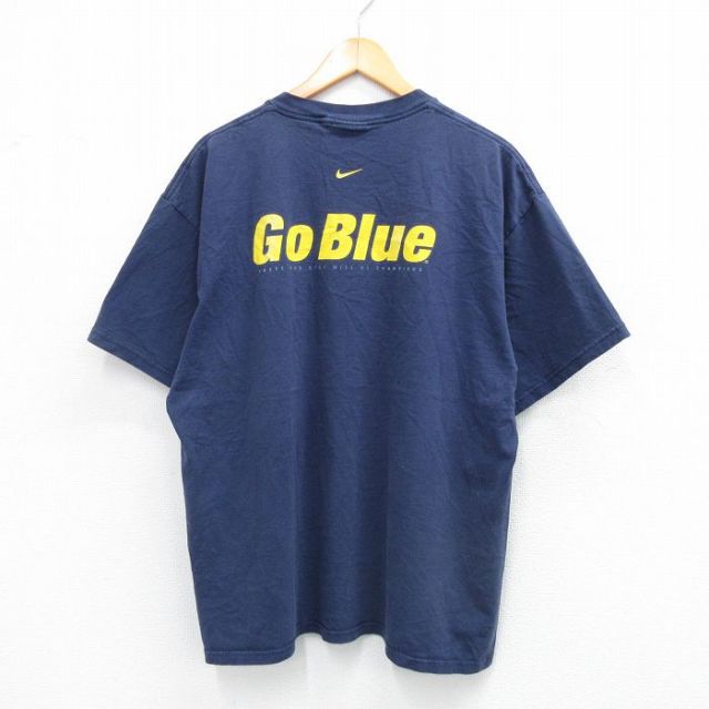 【50%OFF】ナイキ 00s 半袖Tシャツ Go Blue ネイビー XL | 古着