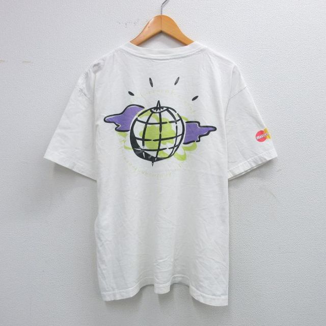 00s 半袖Tシャツ 地球マスターカード ホワイト L | 古着