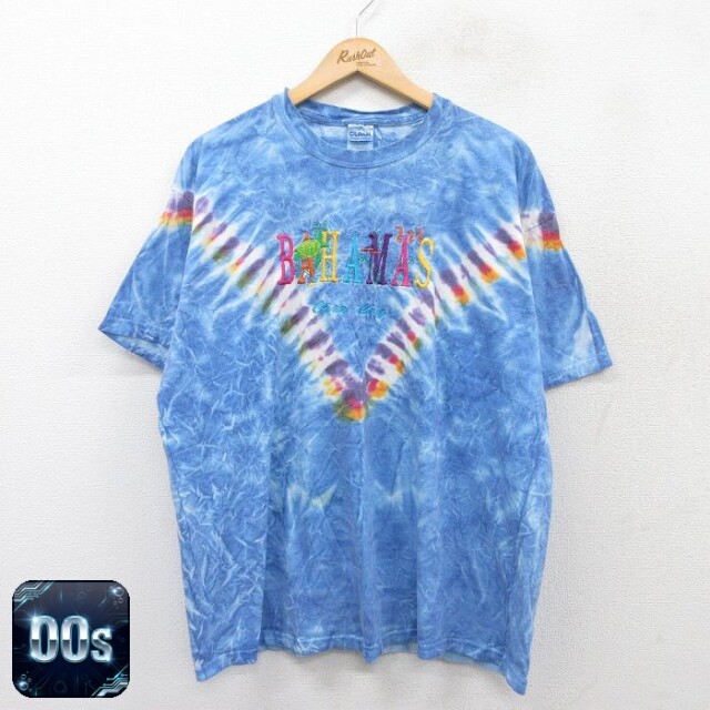 00s 半袖Tシャツ バハマ刺繍 ネイビー XL | 古着