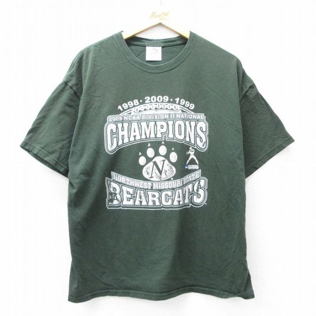 ノースウエストミズーリステートベアキャッツ 00s 半袖Tシャツ フットボール グリーン XL | 古着