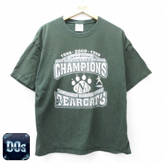 ノースウエストミズーリステートベアキャッツ 00s 半袖Tシャツ フットボール グリーン XL | 古着