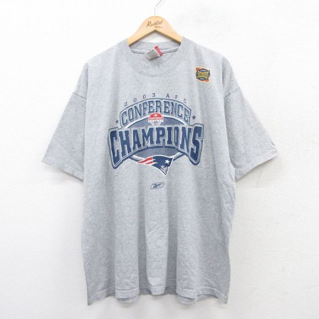 リーボック 00s 半袖Tシャツ NFLニューイングランドペイトリオッツ グレー XL | 古着