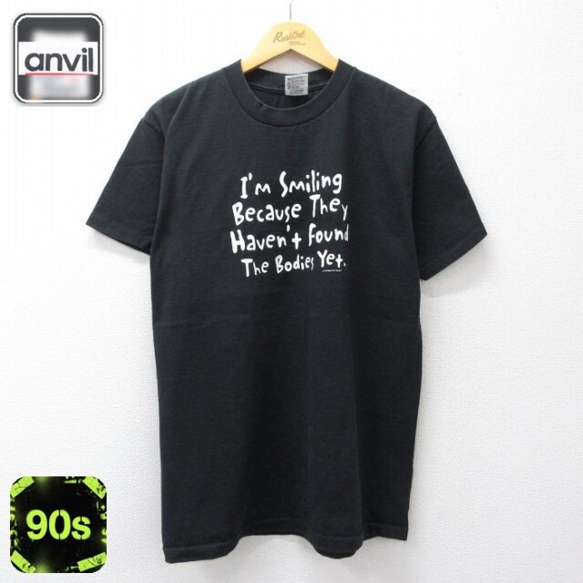 90s 半袖Tシャツ メッセージ ブラック メンズL相当 | 古着