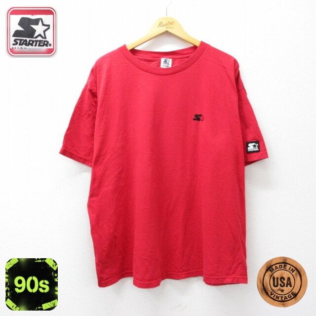【20%OFF】スターター 90s 半袖Tシャツ ワンポイントロゴ レッド メンズXL相当 | 古着