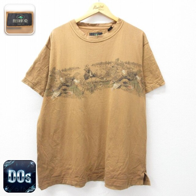 レッドヘッド 00s 半袖Tシャツ 鳥 ブラウン メンズXL相当 | 古着