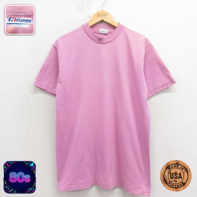 【20%OFF】ヘインズ 80s 半袖Tシャツ パープル メンズL相当 | 古着