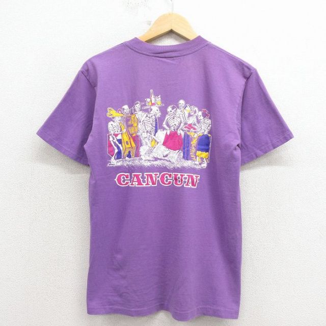 オニータ 90s 半袖Tシャツ スケルトン パープル メンズM相当 | 古着