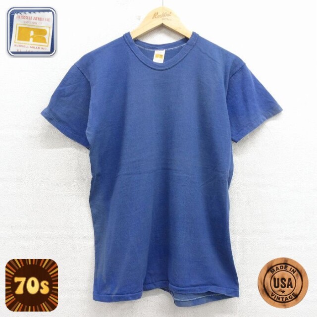 【20%OFF】ラッセル 70s 半袖Tシャツ ネイビー メンズM相当 | 古着