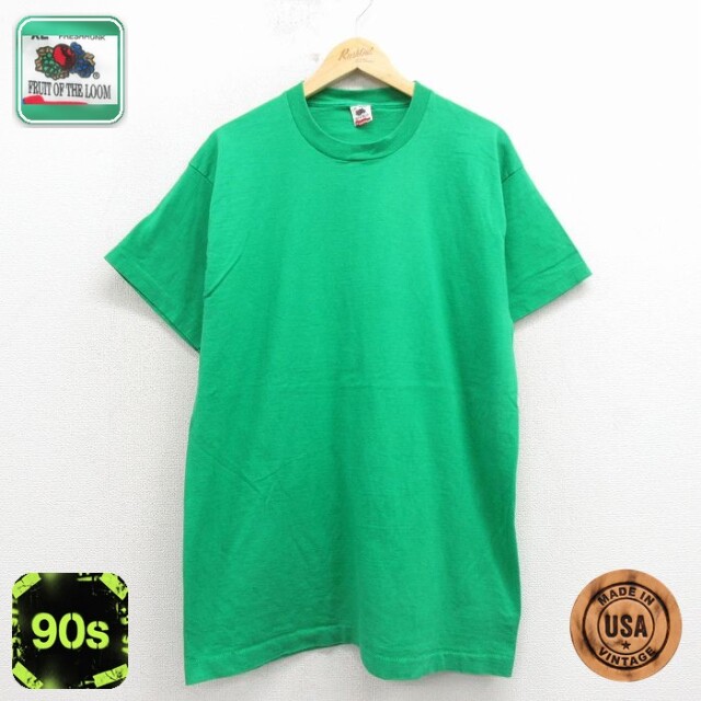 【20%OFF】フルーツオブザルーム 90s 半袖Tシャツ グリーン メンズXL相当 | 古着