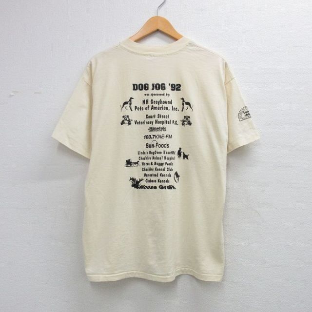 ヘインズ 90s 半袖Tシャツ DOG JOG ベージュ メンズXL相当 | 古着