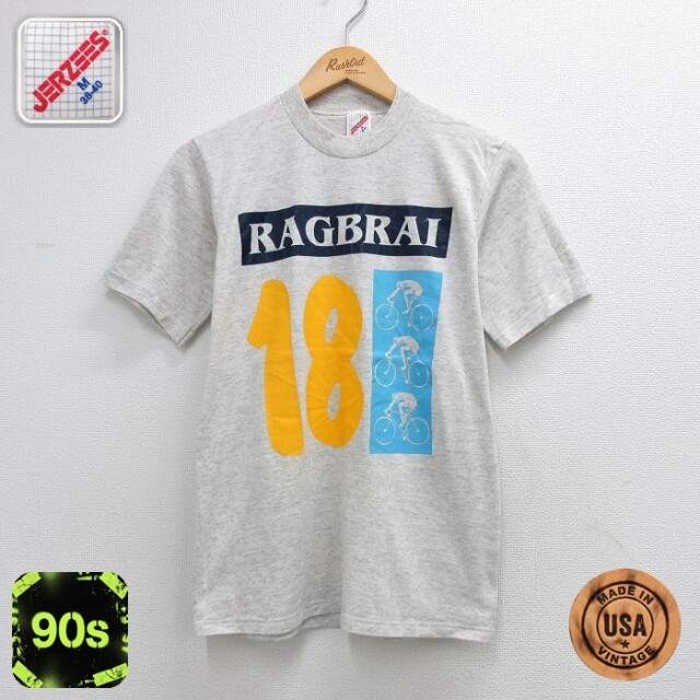 【20%OFF】ジャージーズ 90s 半袖Tシャツ RAGBRAI グレー メンズS相当 | 古着