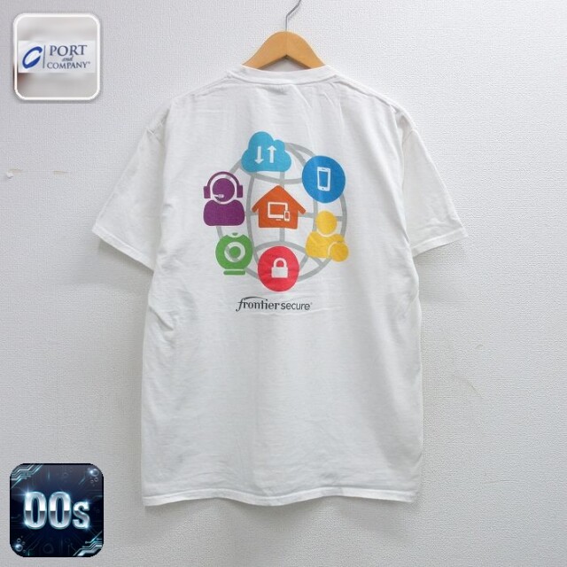 00s 半袖Tシャツ frontier secure ホワイト メンズL相当 | 古着