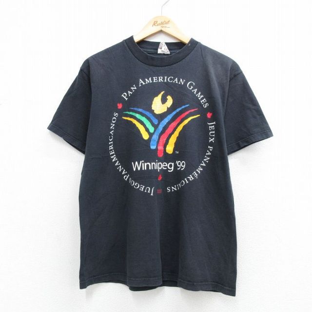 90s 半袖Tシャツ Winnipeg ブラック メンズL相当 | 古着