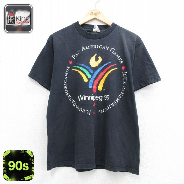 90s 半袖Tシャツ Winnipeg ブラック メンズL相当 | 古着