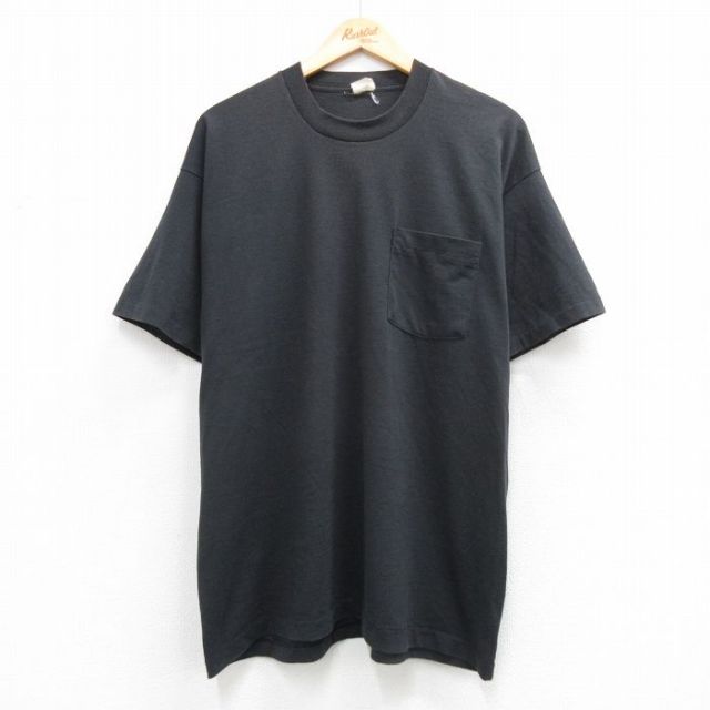 フルーツオブザルーム 80s 半袖Tシャツ 胸ポケット付き ブラック メンズXL相当 | 古着