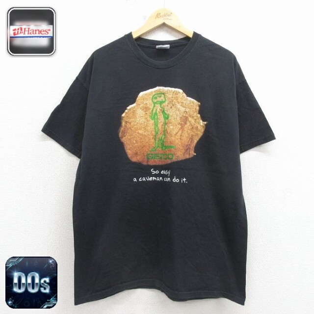 ヘインズ 00s 半袖Tシャツ トカゲ ブラック メンズXL相当 | 古着