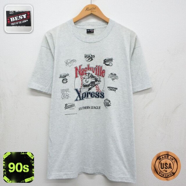【20%OFF】フルーツオブザルーム 90s 半袖Tシャツ MLB グレー メンズXL相当 | 古着