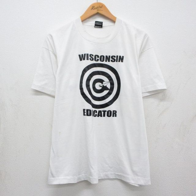 フルーツオブザルーム 90s 半袖Tシャツ WISCONSIN EDUCATOR ホワイト XL | 古着
