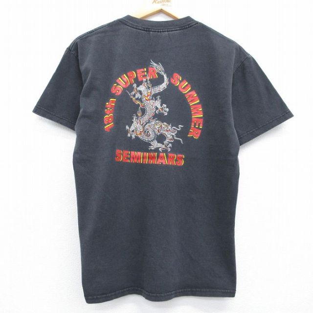 00s 半袖Tシャツ HARTIAL ARTS CAMPドラゴン ブラック L | 古着