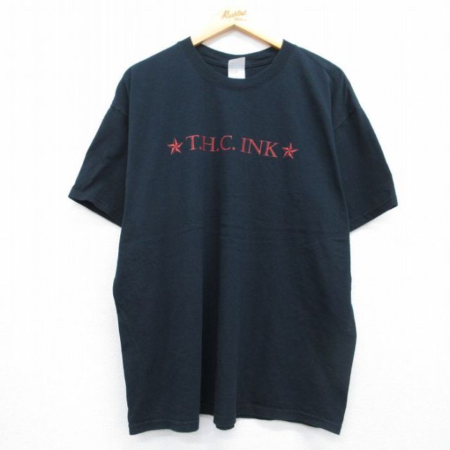 00s 半袖Tシャツ THC INK ブラック メンズXL相当 | 古着