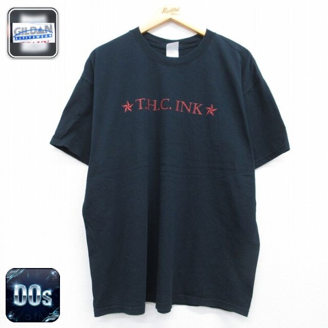 00s 半袖Tシャツ THC INK ブラック メンズXL相当 | 古着