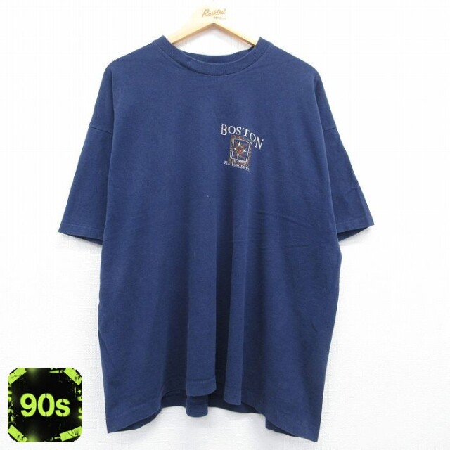 90s 半袖Tシャツ ボストン ネイビー メンズXL相当 | 古着