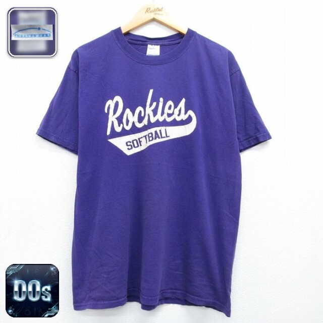 00s 半袖Tシャツ Rockiesソフトボール パープル メンズL相当 | 古着