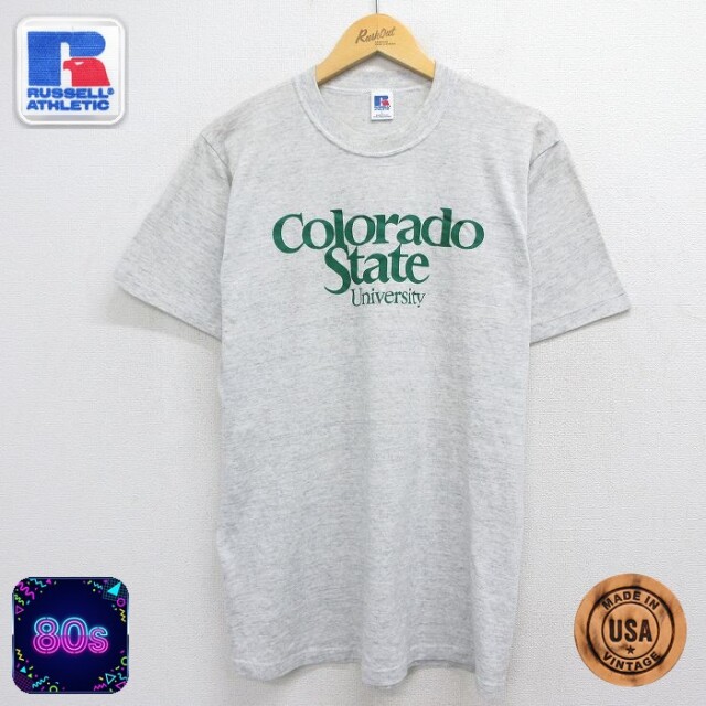 ラッセル 80s 半袖Tシャツ コロラド グレー メンズL相当 | 古着