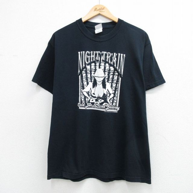 00s 半袖Tシャツ NIGHT TRAIN ブラック メンズL相当 | 古着