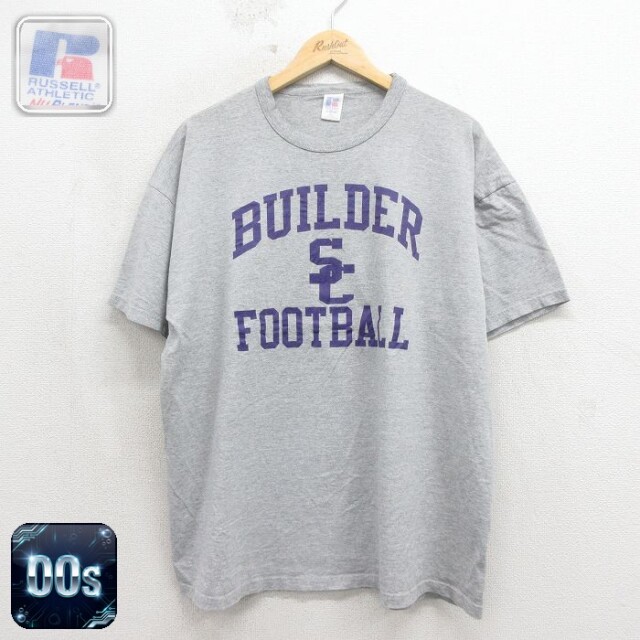 ラッセル 00s 半袖Tシャツ フットボール グレー メンズXL相当 | 古着
