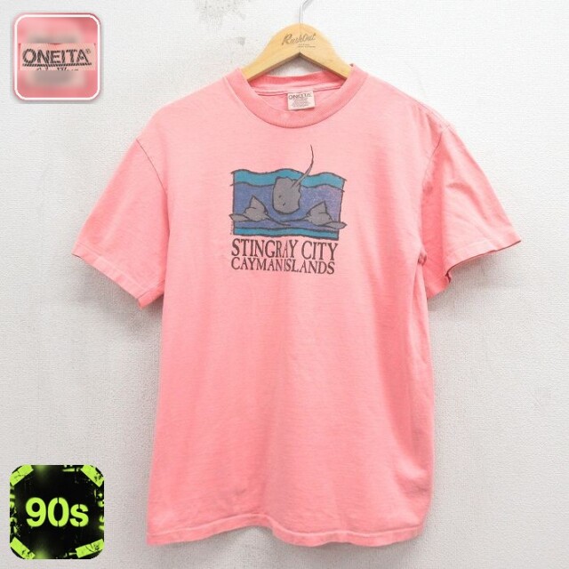 90s 半袖Tシャツ エイ ピンク メンズL相当 | 古着