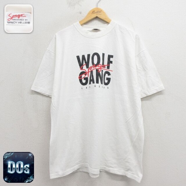 00s 半袖Tシャツ WOLF ホワイト メンズXL相当 | 古着