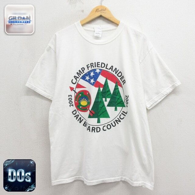 00s 半袖Tシャツ キャンプ ホワイト メンズL相当 | 古着