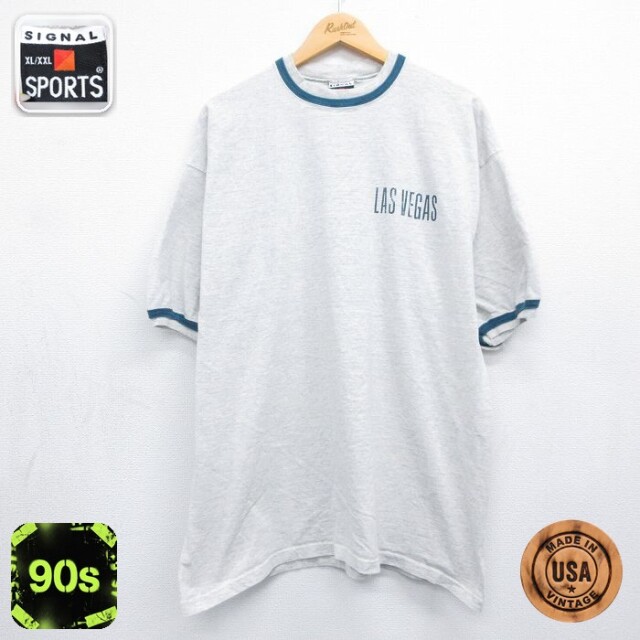 90s 半袖Tシャツ ラスベガス グレー メンズXL相当 | 古着