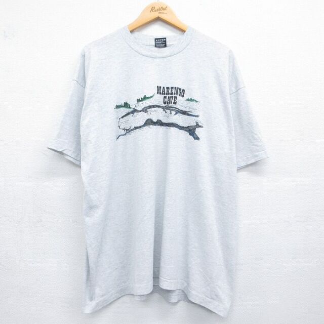 フルーツオブザルーム 90s 半袖Tシャツ MARENGO CAVE グレー XL | 古着