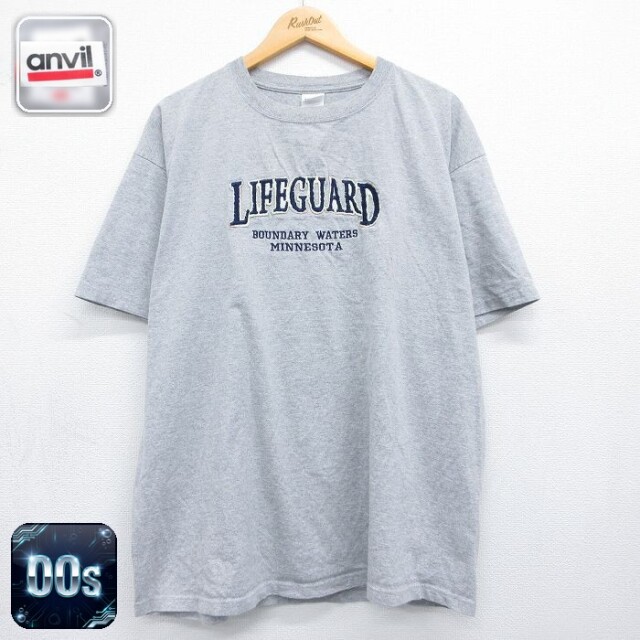 00s 半袖Tシャツ LIFE GUARD刺繍 グレー メンズXL相当 | 古着