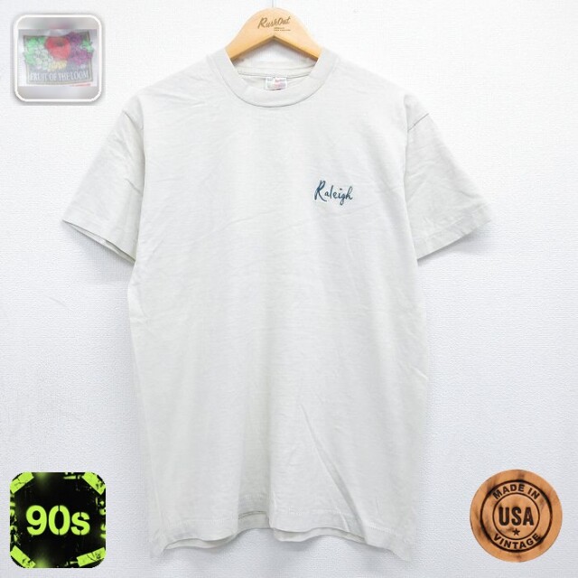 フルーツオブザルーム 90s 半袖Tシャツ Raleigh ホワイト メンズL相当 | 古着