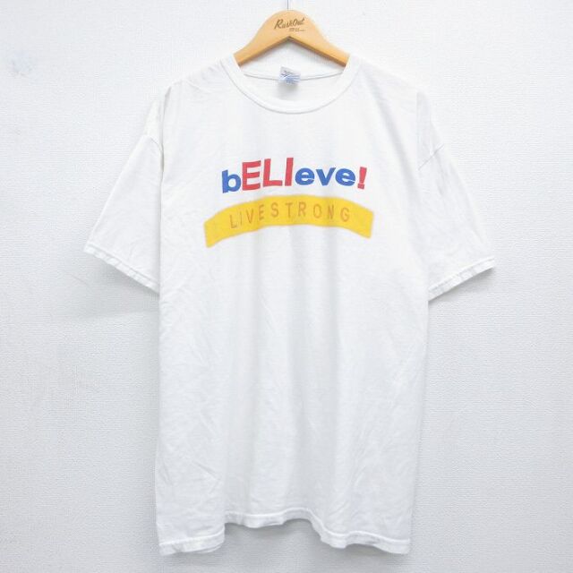00s 半袖Tシャツ bELIeve ホワイト XL | 古着