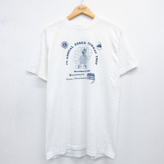 ヘインズ 80s 半袖Tシャツ エセックスターキートロット ホワイト メンズL相当 | 古着