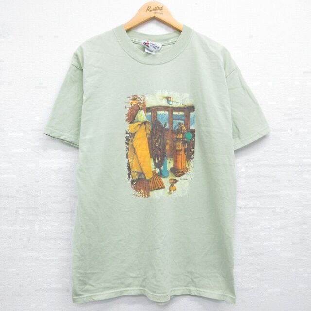 00s 半袖Tシャツ 操舵室 グリーン メンズL相当 | 古着
