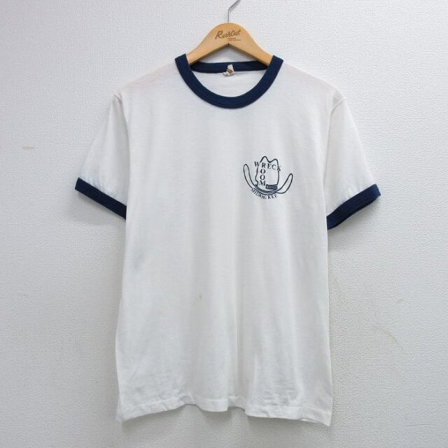 スクリーンスターズ 80s 半袖Tシャツ WRECK ROOM ホワイト M | 古着