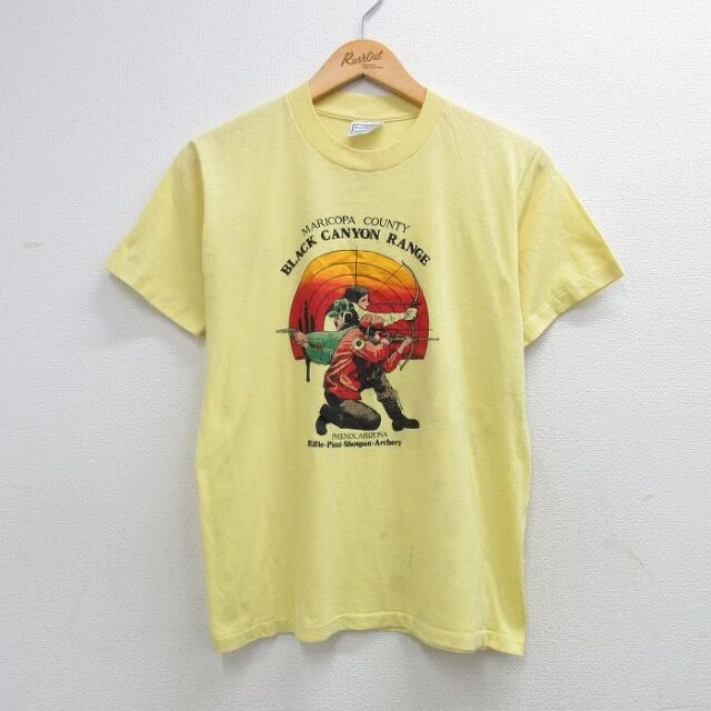 80s 半袖Tシャツ BLACK CANYON RANGE イエロー メンズM相当 | 古着