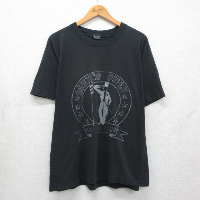 80s 半袖Tシャツ BARBER SHOP ブラック メンズXL相当 | 古着