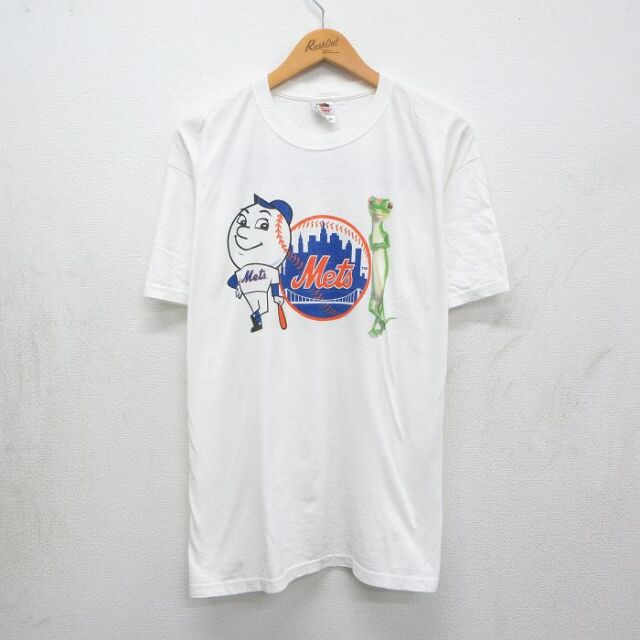 フルーツオブザルーム 00s 半袖Tシャツ ニューヨークメッツ ホワイト XL | 古着