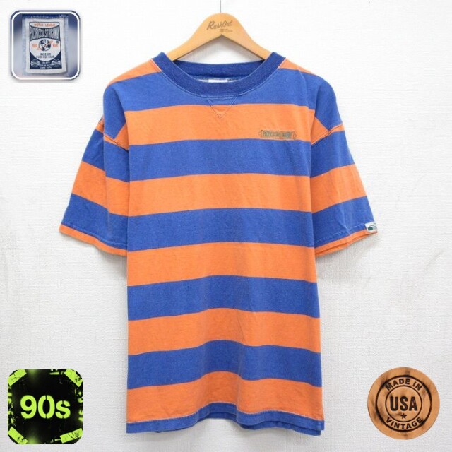 90s 半袖Tシャツ PACIFIC COASTボーダー オレンジ メンズXL相当 | 古着