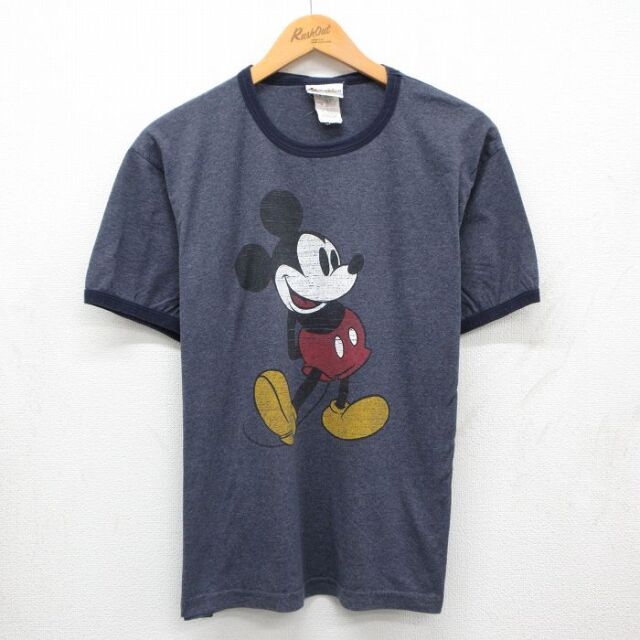 ディズニー 00s 半袖Tシャツ ミッキー ネイビー L | 古着