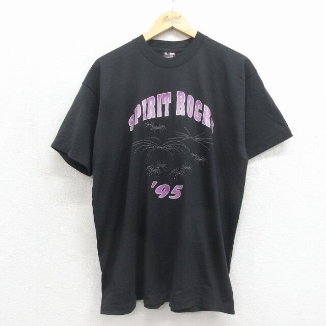 フルーツオブザルーム 90s 半袖Tシャツ 花火 ブラック メンズXL相当 | 古着