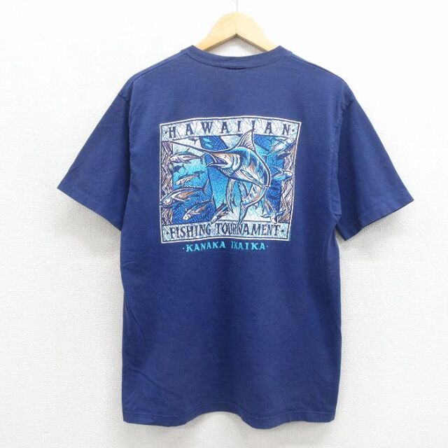 Crazy Shirts 90s 半袖Tシャツ カジキ ブルー メンズL相当 | 古着