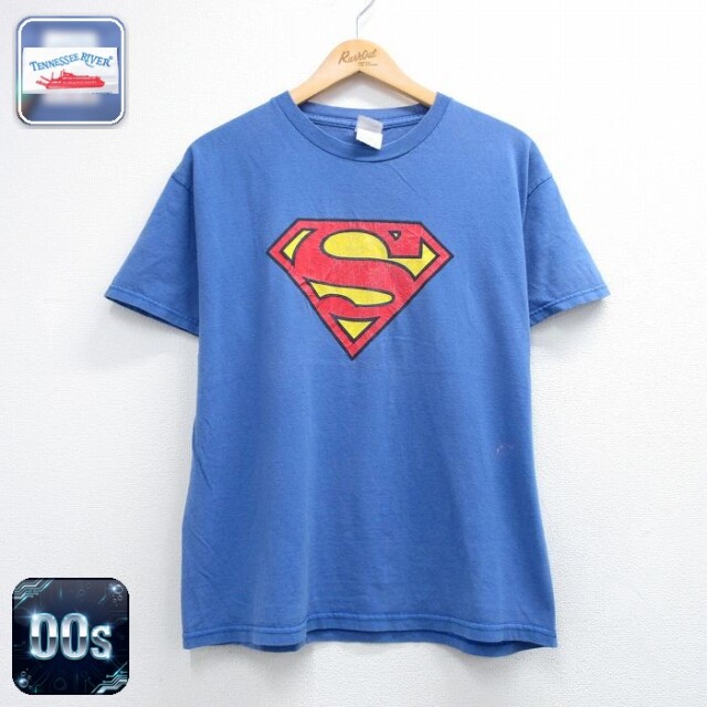 00s 半袖Tシャツ DCコミックススーパーマン ブルー メンズL相当 | 古着