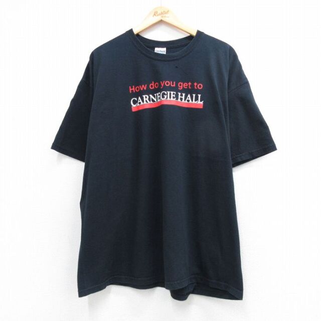 00s 半袖Tシャツ CARNEGIE HALL ブラック メンズXL相当 | 古着